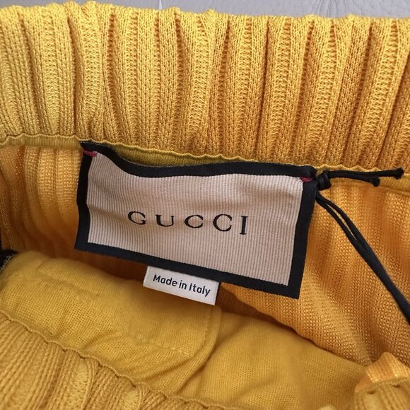NWT GUCCI Skirt Yellow Size L 100% Authentic GG Logo - Picture 7 of 9